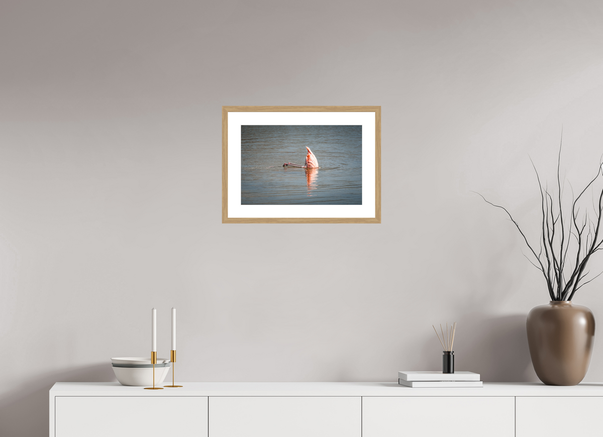 45 x 30 cm, Fotoprint met houten lijst - Eiken natuur Ondersteboven